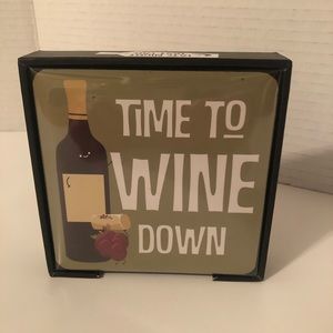 Coaster Set 4 piece set with cork backing. Brand New.